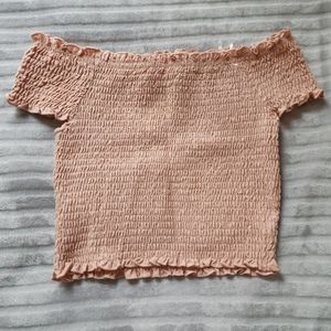 Pink off the shoulder crop top